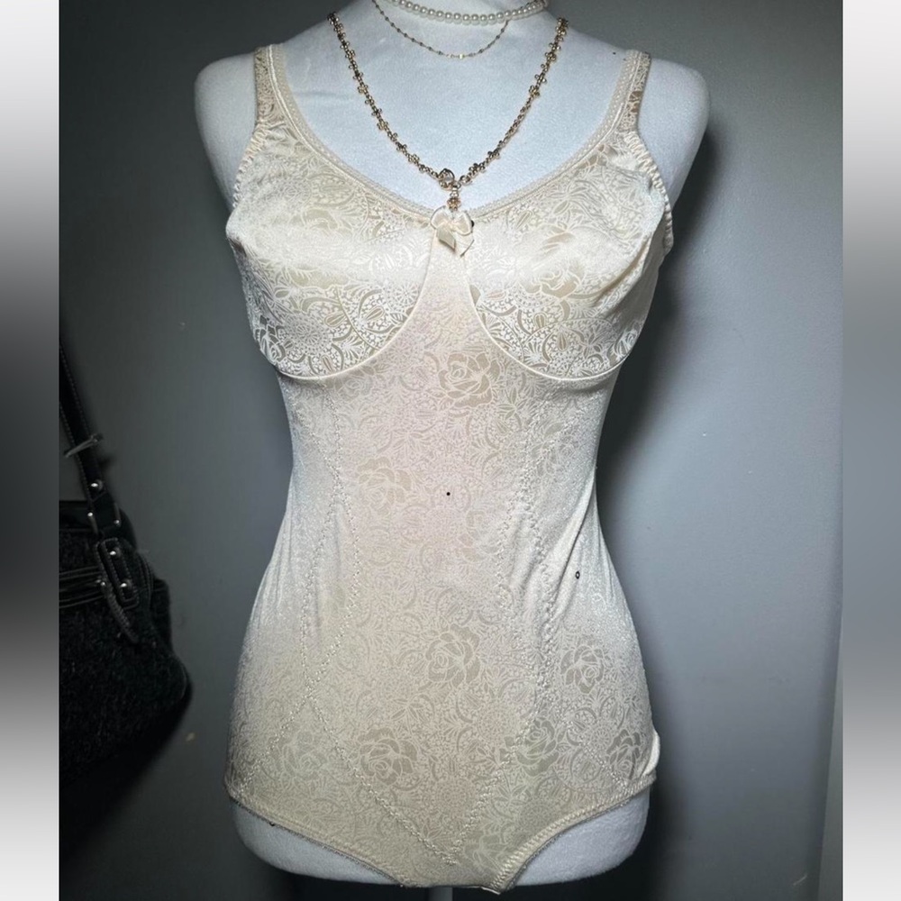 Elegant Cream Lace Slip Bodysuit